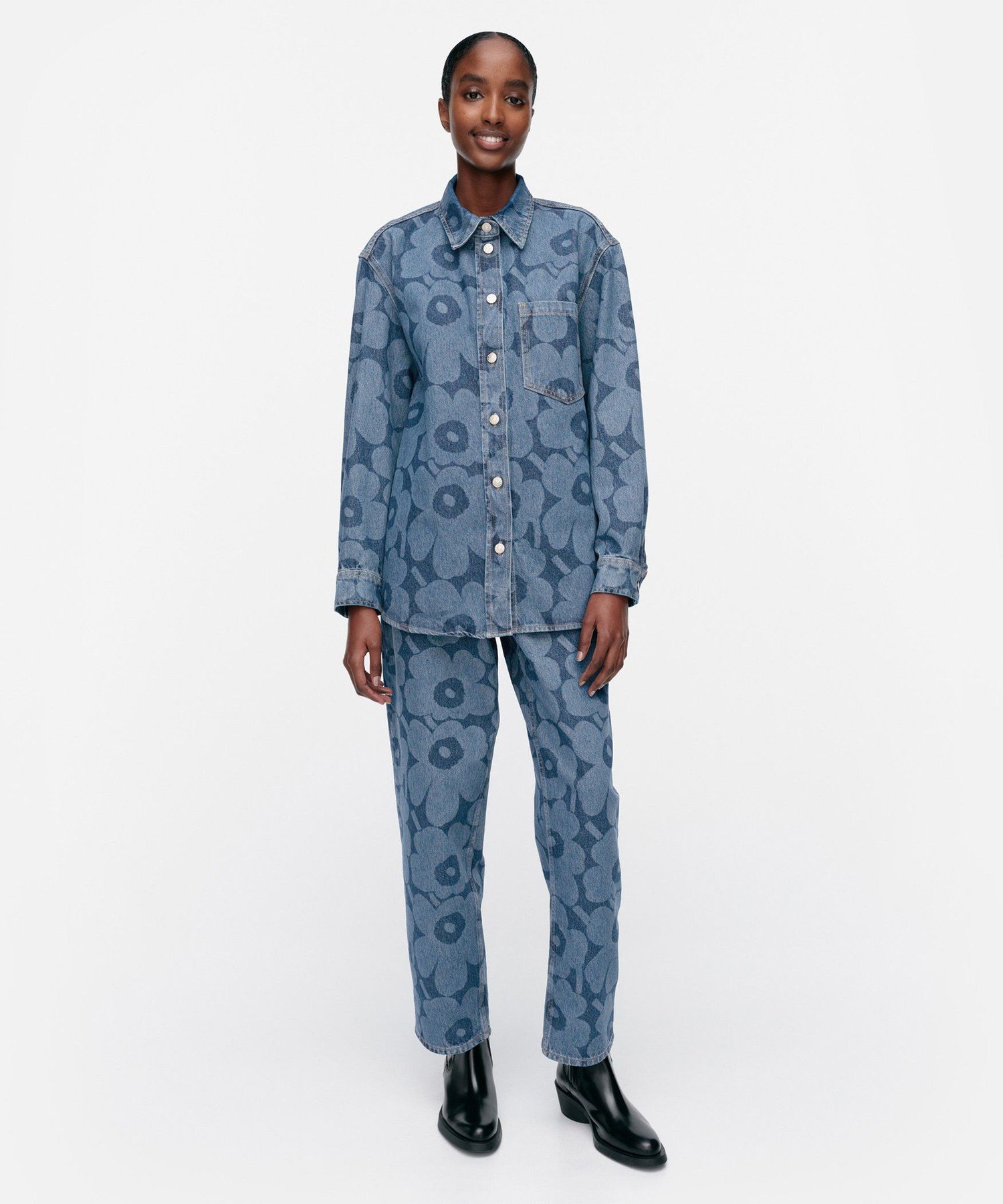 Marimekko｜Maridenim Vaihe Unikko シャツ | Rakuten Fashion(楽天
