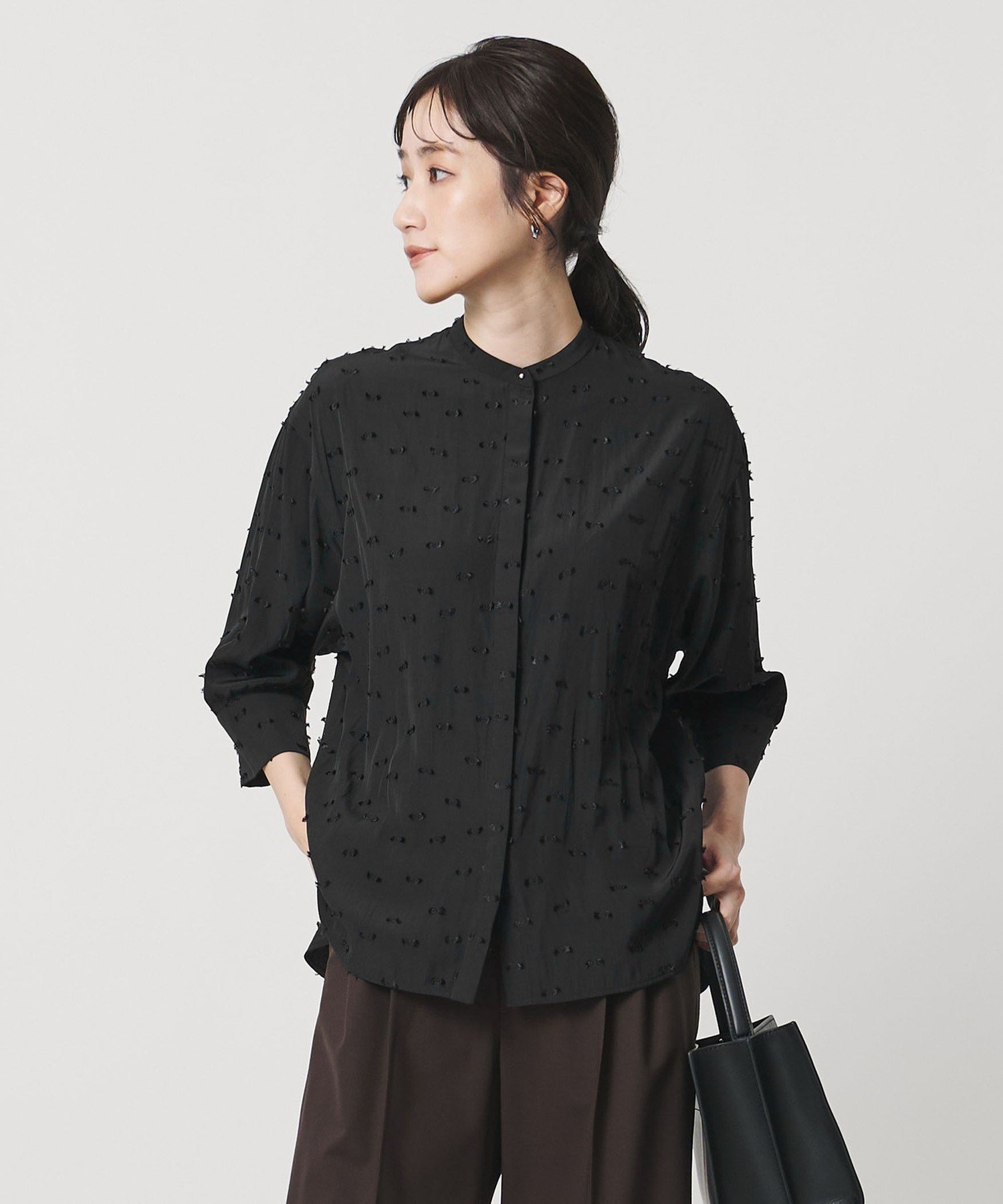 UNITED ARROWS｜ドットカットジャガード シャツ ブラウス