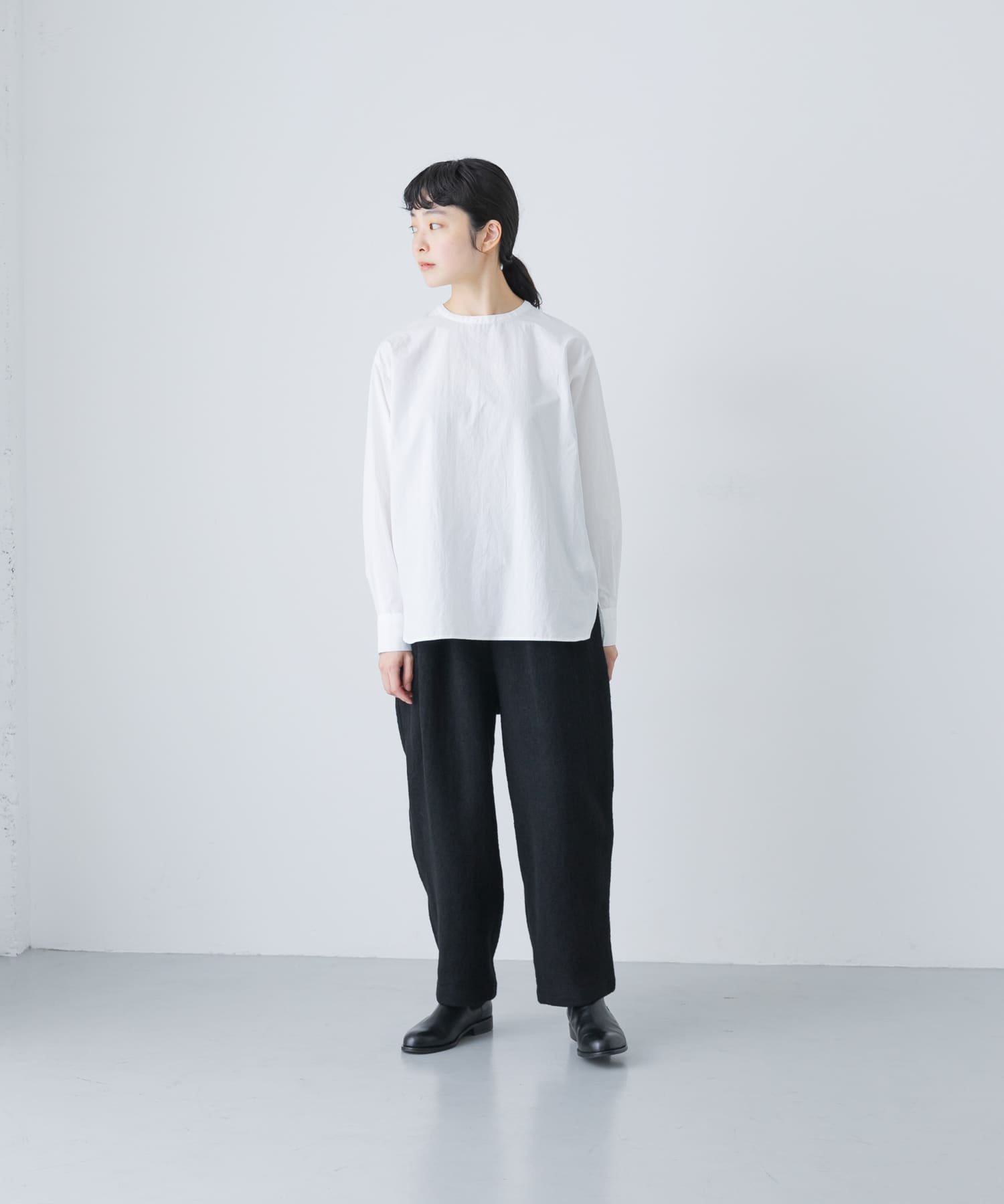 かぐれ｜コットンクルーネックプルオーバーシャツ | Rakuten Fashion