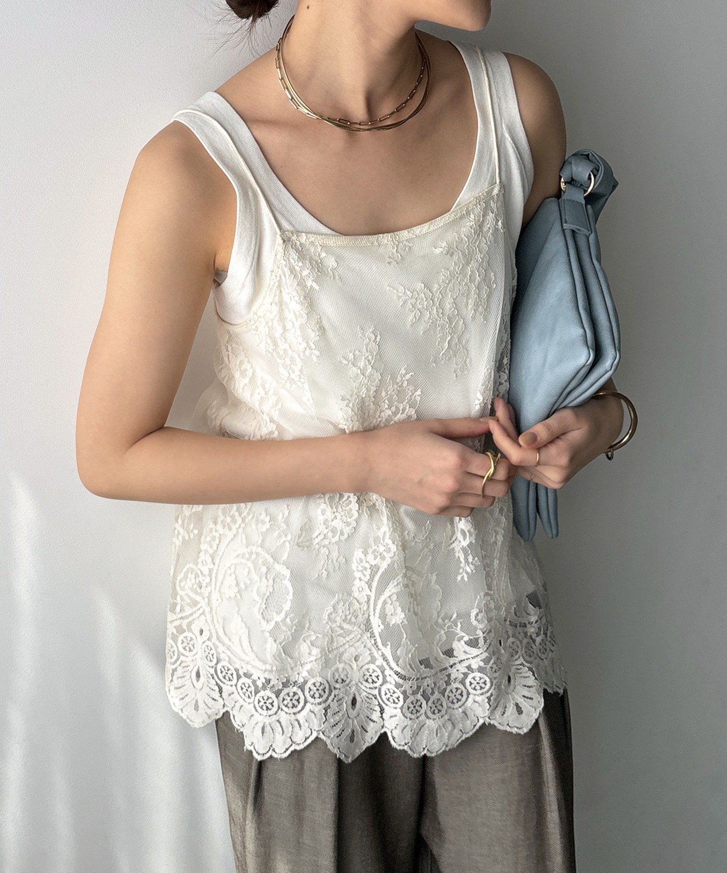 DOUDOU｜【新色追加】スカラレースキャミ | Rakuten Fashion(楽天
