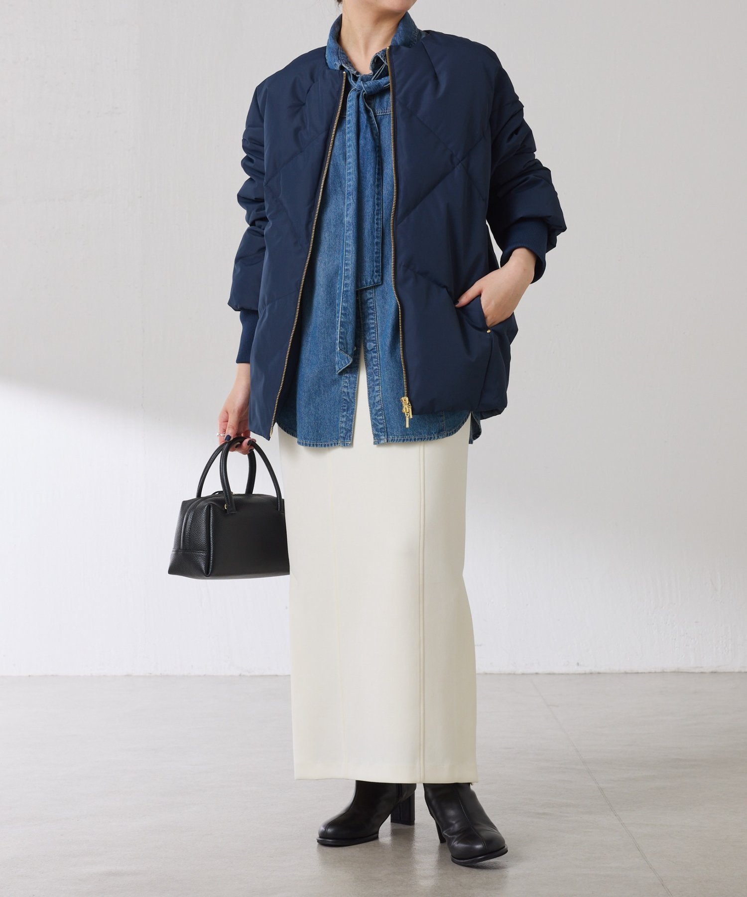COLLAGE GALLARDAGALANTE｜ノーカラーダウンコート | Rakuten Fashion