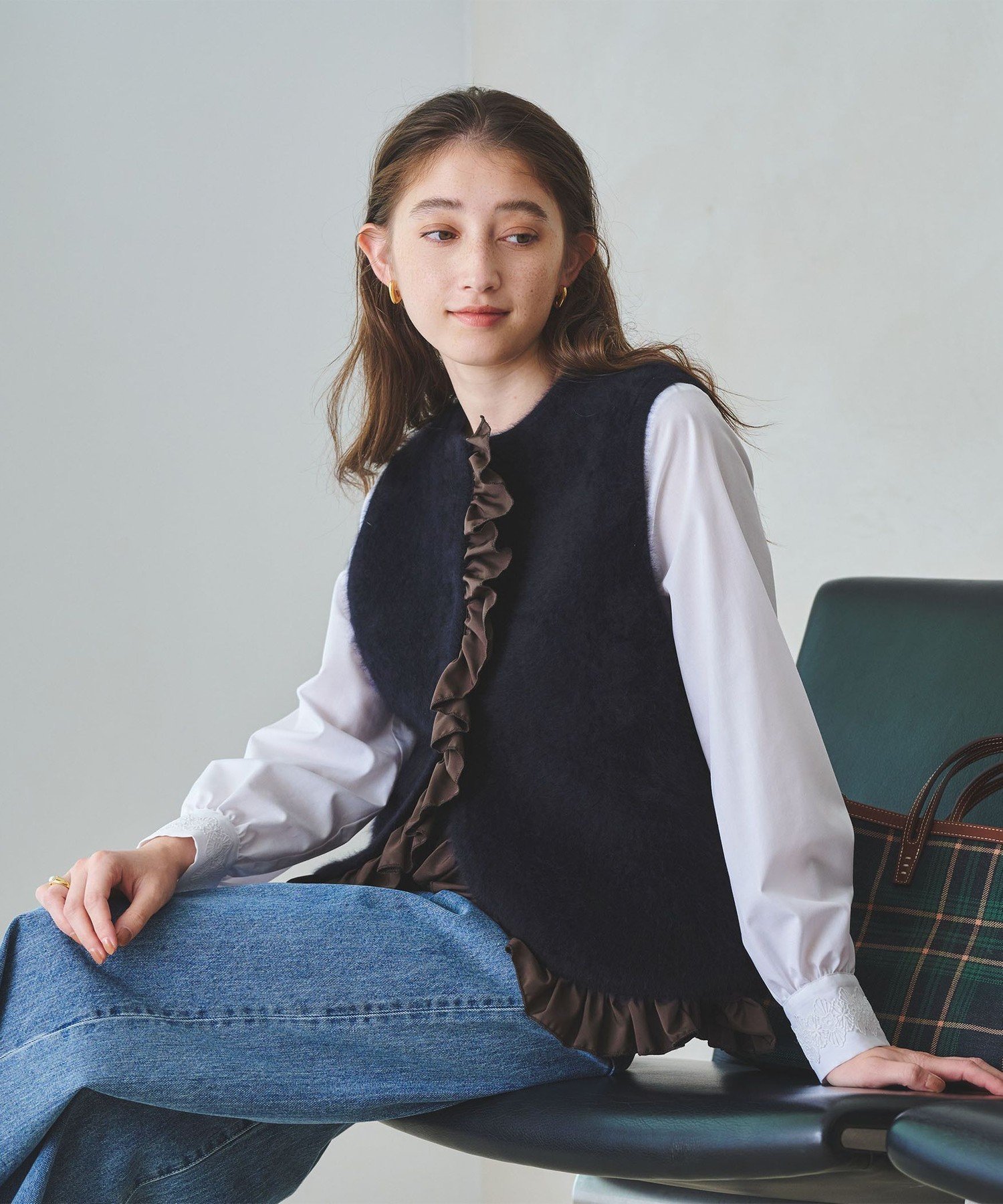 UNITED ARROWS｜フォックスカシミヤ フリルコンビ ベスト | Rakuten