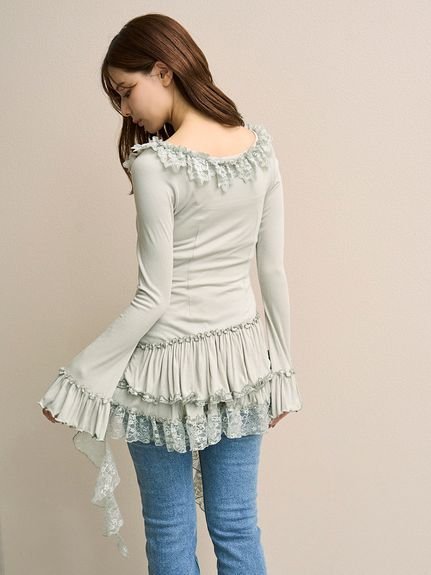 SNIDEL｜ティアードフリルカットソープルオーバー | Rakuten Fashion