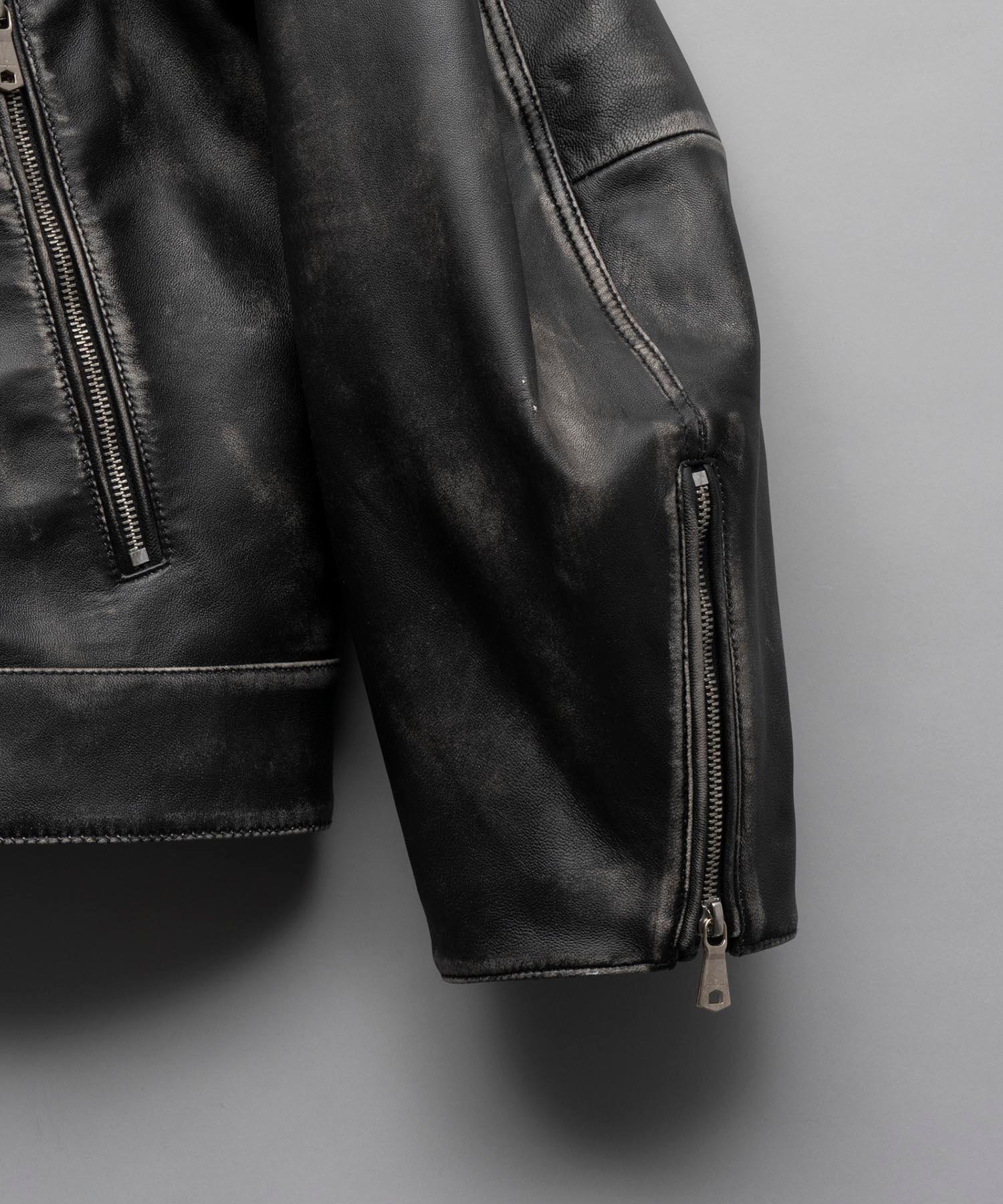 MAISON SPECIAL｜Sheep Leather Prime-Over Single Rider Collared