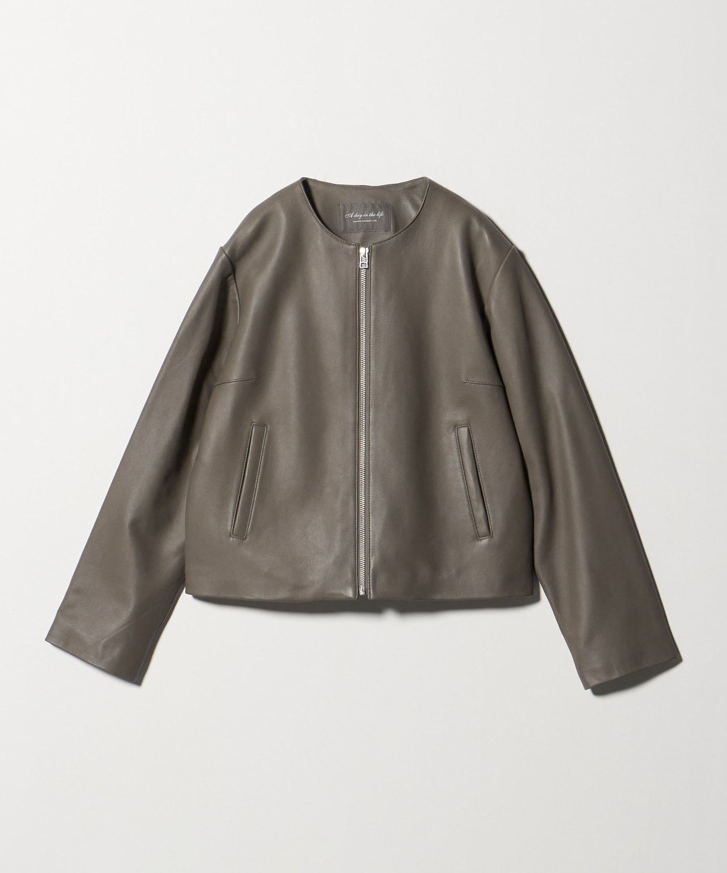 UNITED ARROWS LTD. OUTLET｜ラムレザー ノーカラーブルゾン <A DAY IN
