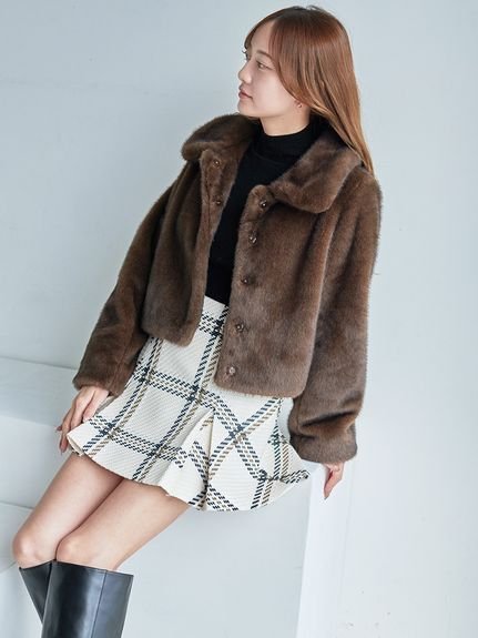 SNIDEL｜ステンカラーショートファーコートジャケット | Rakuten