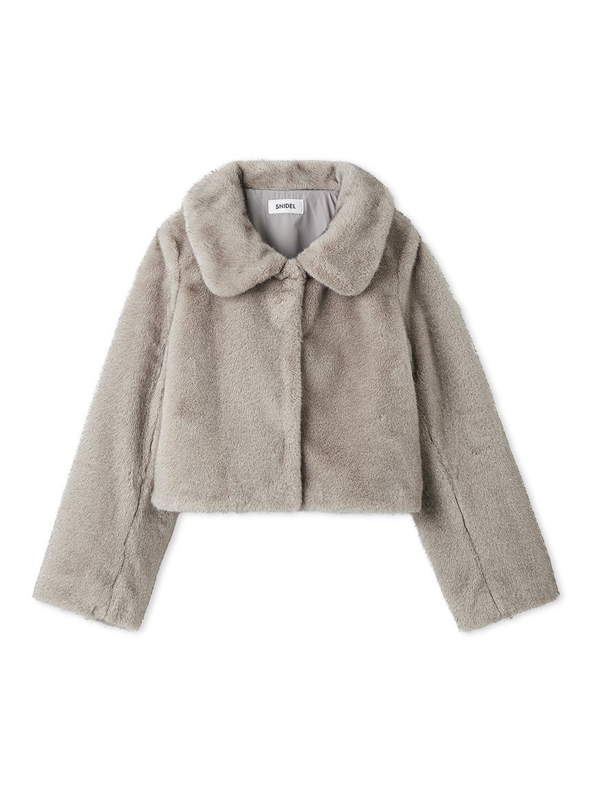 SNIDEL｜ステンカラーショートファーコートジャケット | Rakuten