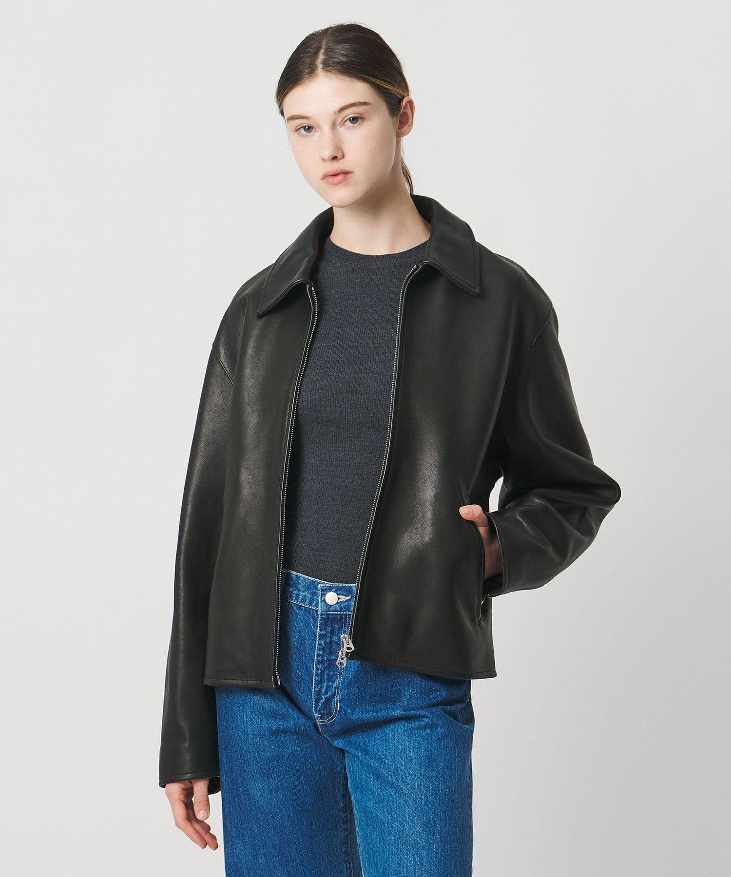 ラムレザージャケット UNITED ARROWS｜<LOEFF> ラムレザー バイカー ジャケット UNISEX