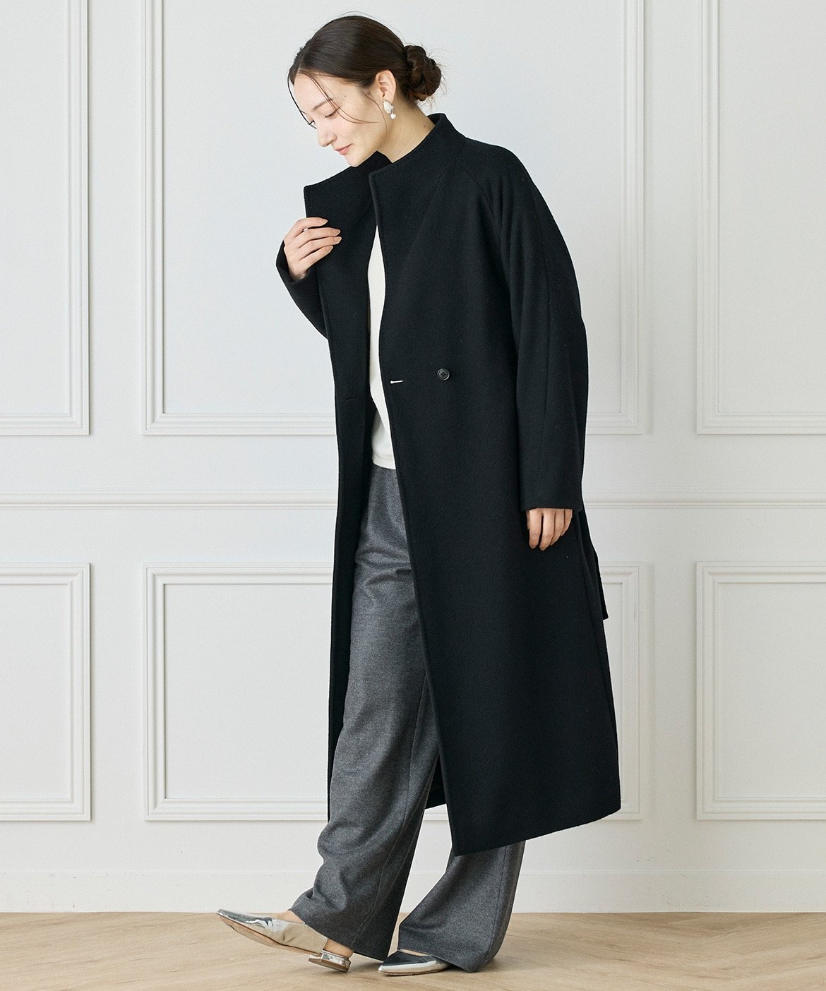 INED｜スタンドカラーラグランスリーブコート | Rakuten Fashion(楽天