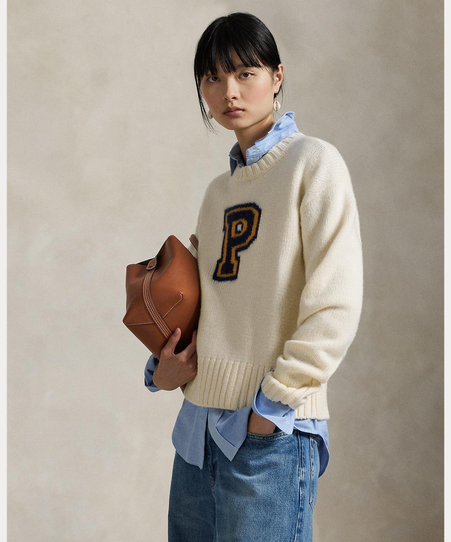 RALPH LAUREN｜Pロゴ ウールブレンド クルーネック セーター | Rakuten