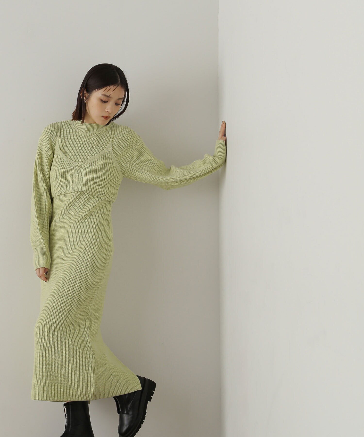 NATURAL BEAUTY BASIC｜コンパクトビスチェニットワンピース | Rakuten