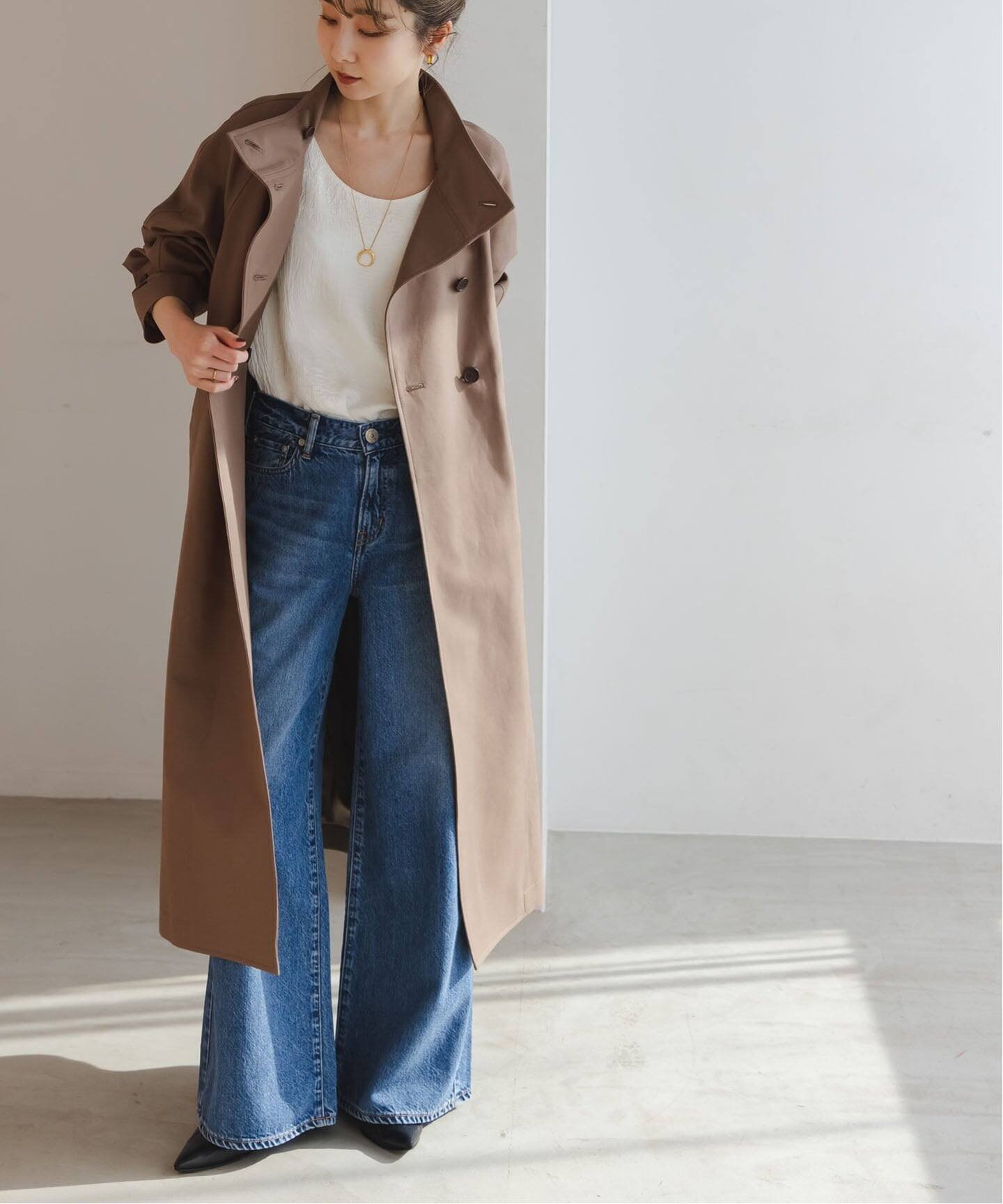 NOBLE｜コットンダブルクロスハイネックロングコート | Rakuten