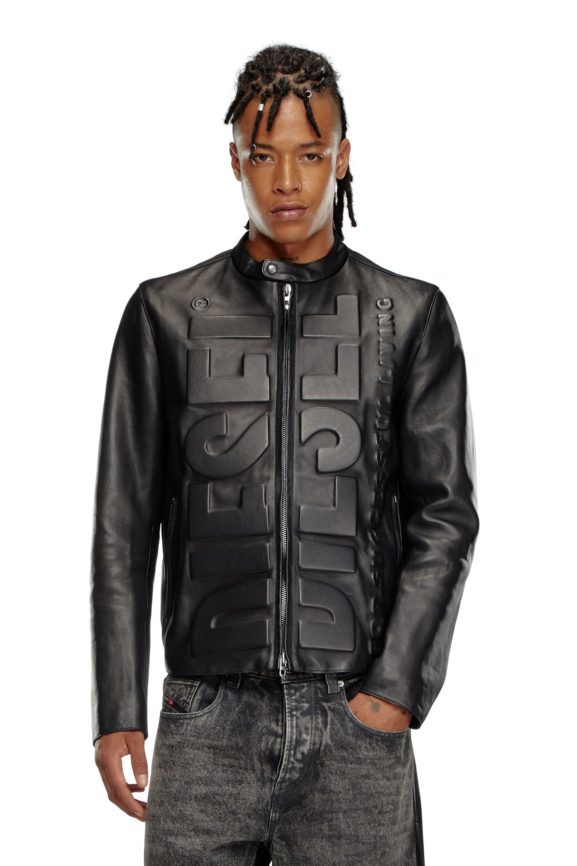 DIESEL｜メンズ レザージャケット ロゴ | Rakuten Fashion(楽天