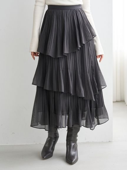 SNIDEL｜Sustainableプリーツティアードロングスカート | Rakuten
