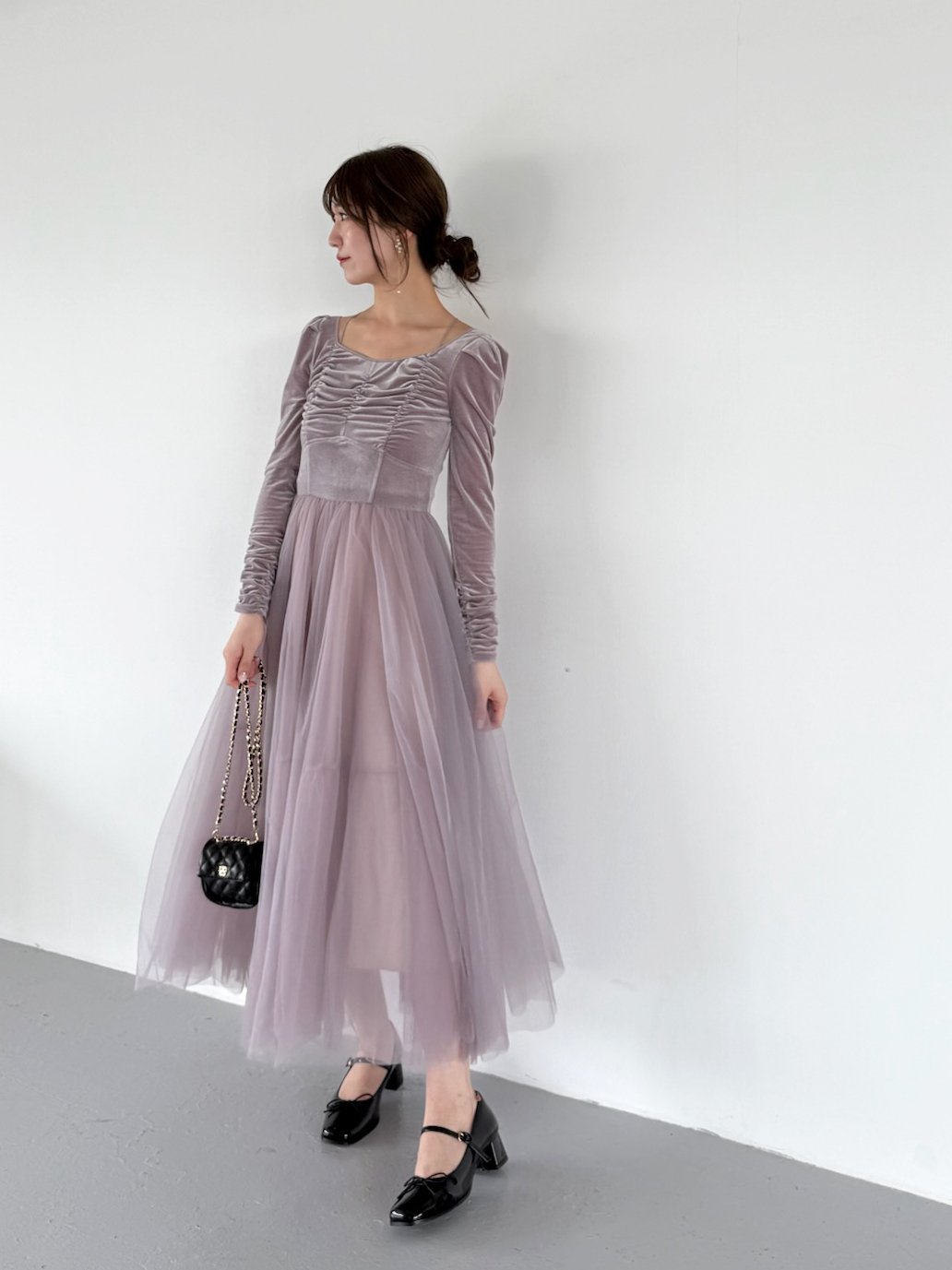 SNIDEL｜【Chacott】ベロア×チュールワンピース | Rakuten Fashion