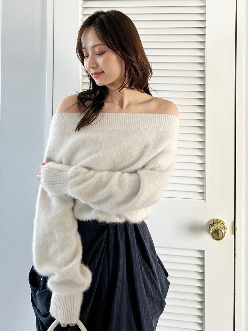 SNIDEL｜フォックスアルパカオフショルプルオーバー | Rakuten Fashion