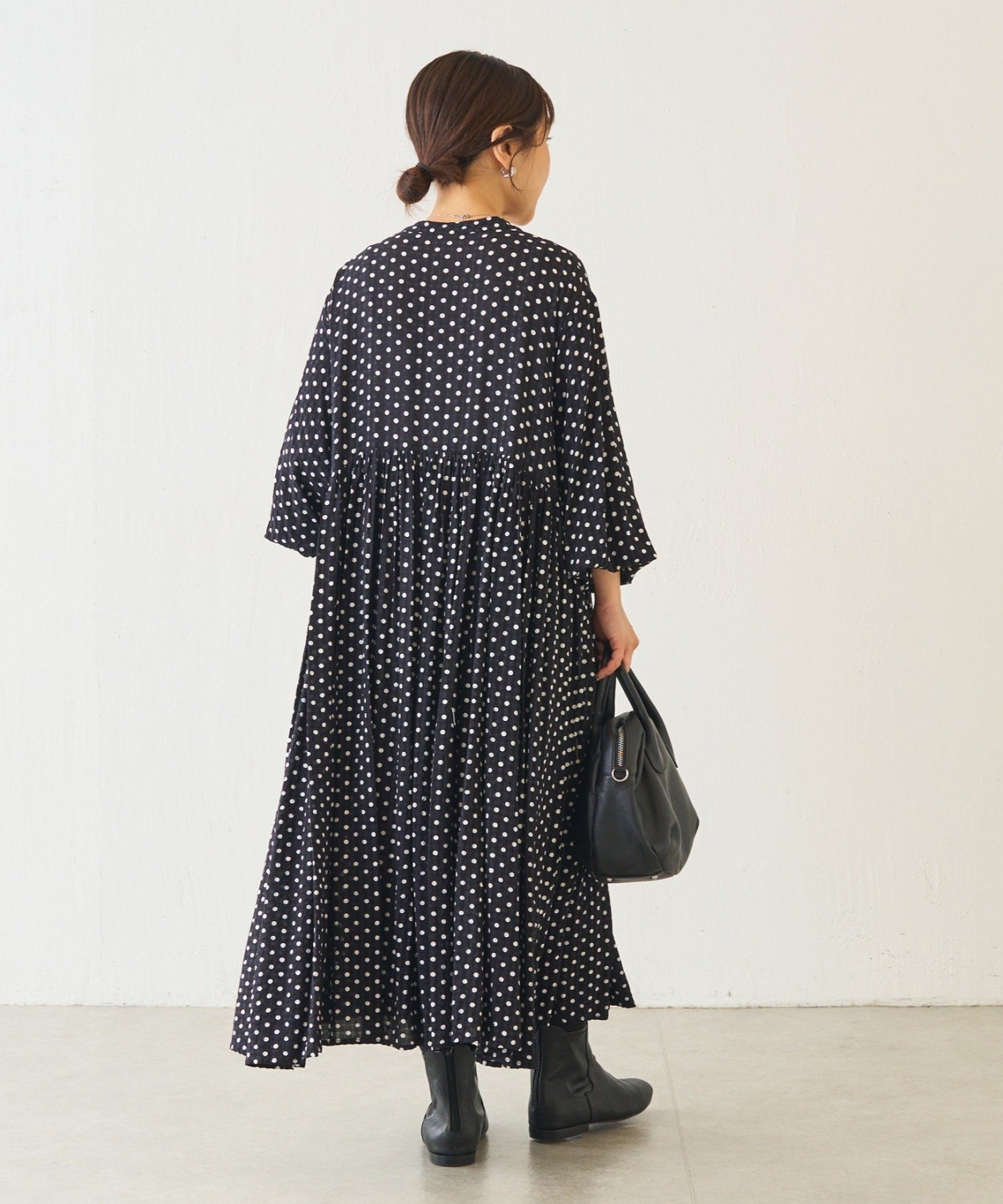 BEARDSLEY｜ドットギャザーワンピース | Rakuten Fashion(楽天