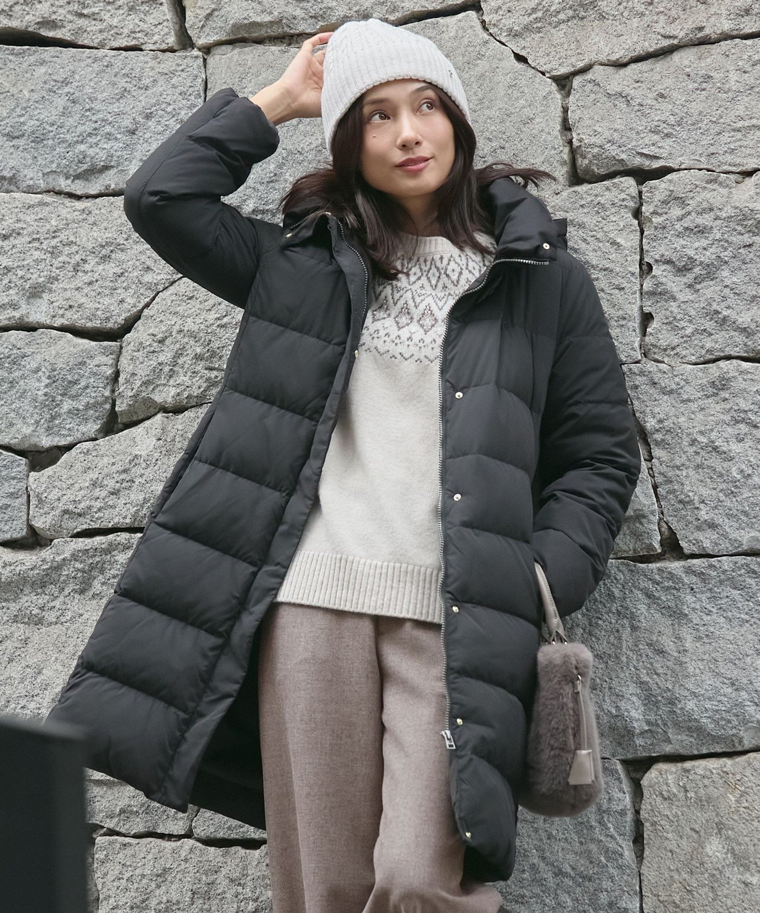 J.PRESS｜ブラッシュドマルチポリ ロング ダウン コート | Rakuten