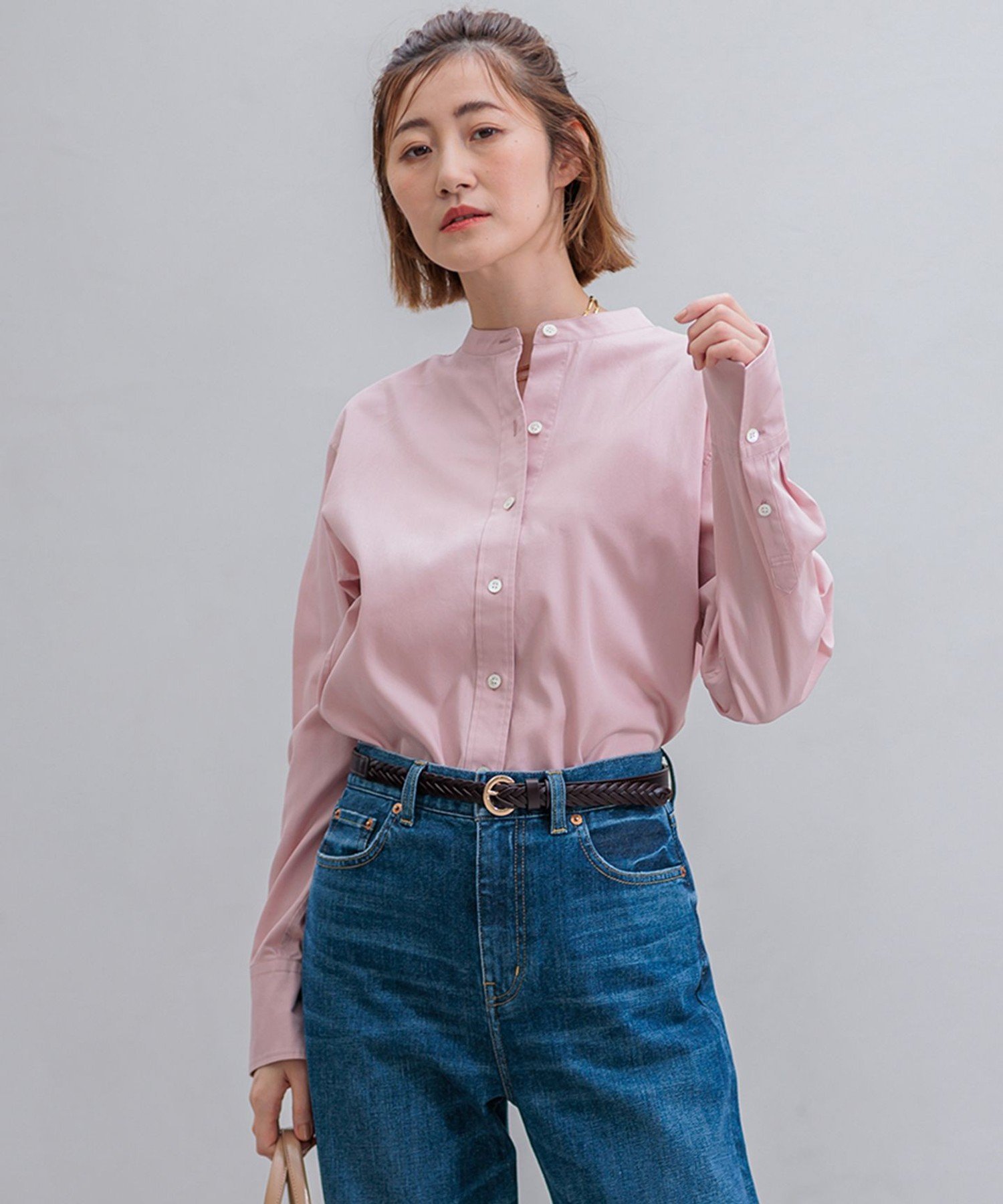 23区｜【洗える】CANCLINI バンドカラー シャツ | Rakuten Fashion