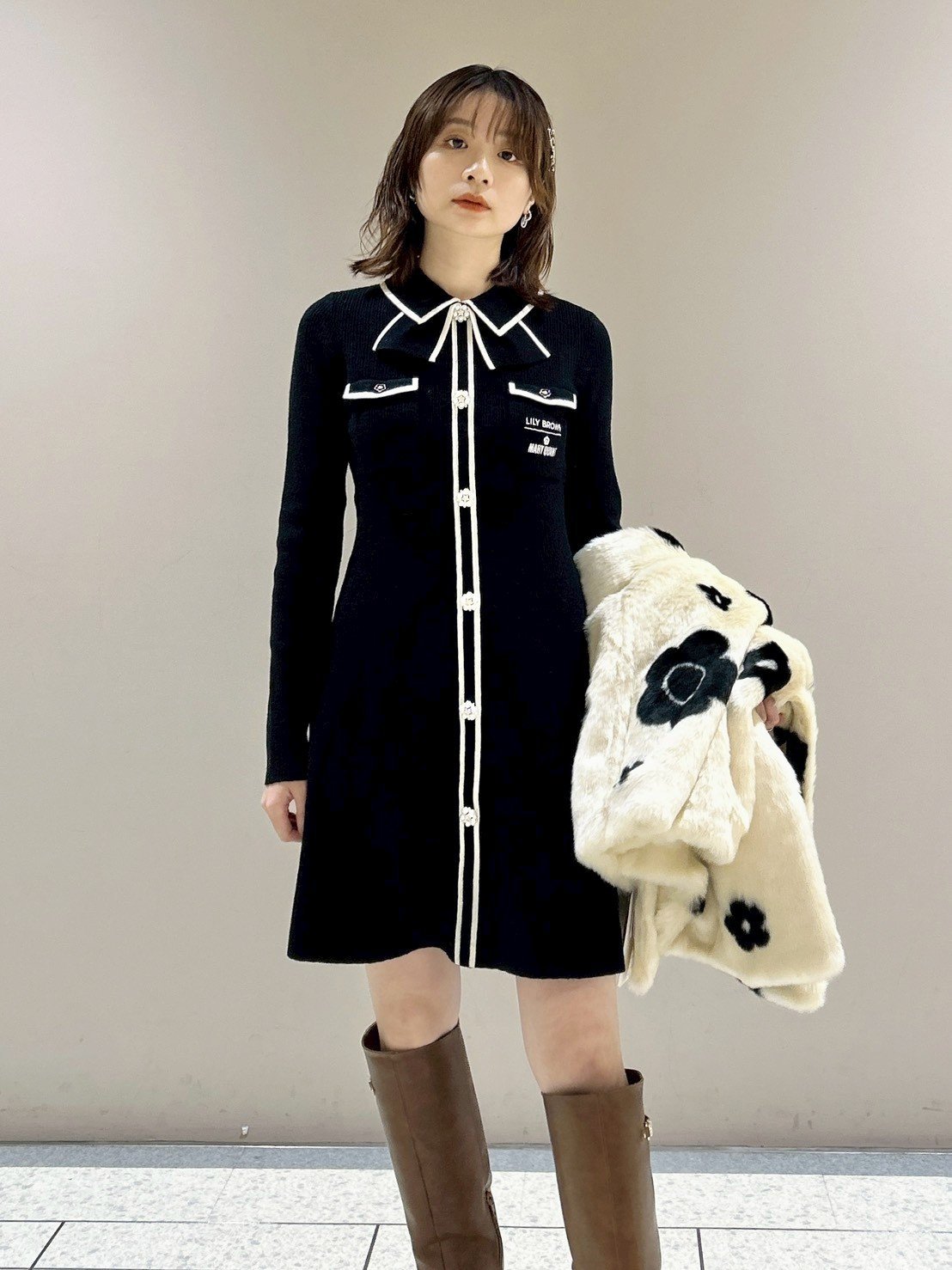 LILY BROWN｜【LILY BROWN×MARY QUANT】デイジー釦付きビジューミニ