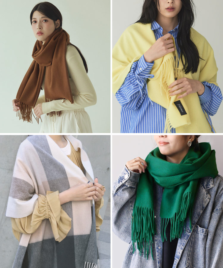 楽天市場】【4h限定20%off】カシミヤ ブレンド ストール 大判 チェック