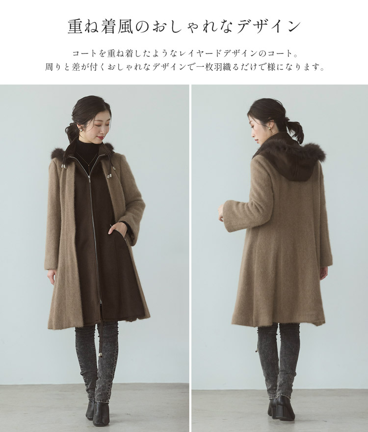楽天市場】【4h限定20%off】コート レディース フード付き ファー付き