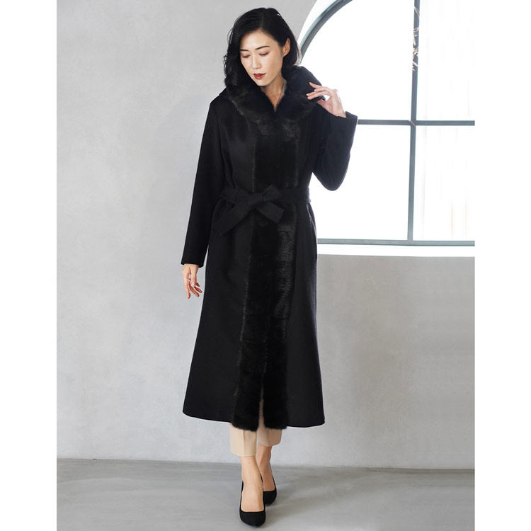 楽天市場】【40%offクーポン】Filomo ミンク トリミング ロング コート