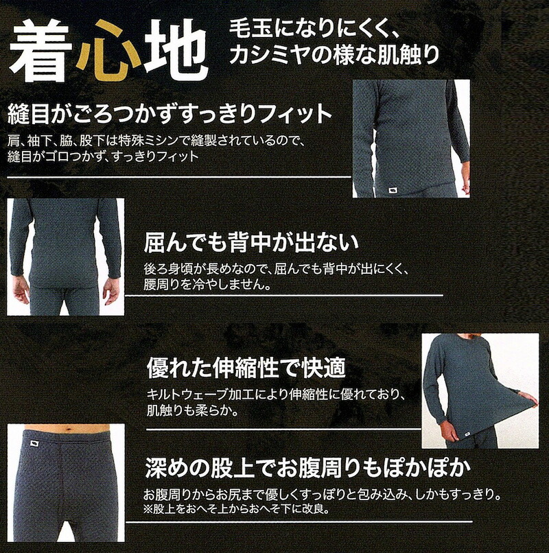 楽天市場】ひだまり チョモランマ サピウム 紳士用 長袖丸首シャツ +