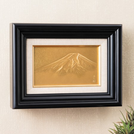 楽天市場】純金製 レリーフ額『 富士山 大 』 人間国宝 桂盛仁 工芸品