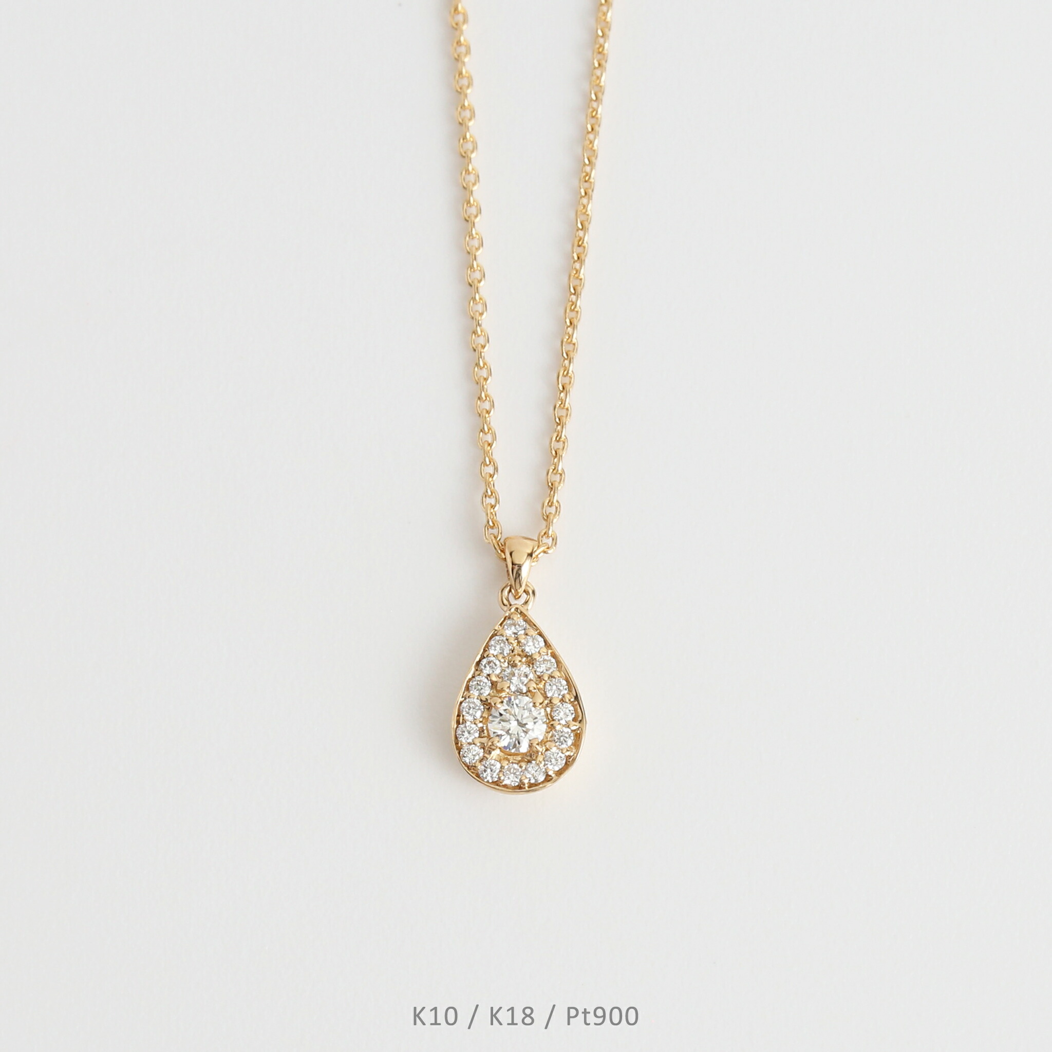 楽天市場】【Diamond Drop Necklace】 K10/K18/Pt900 雫 モチーフ