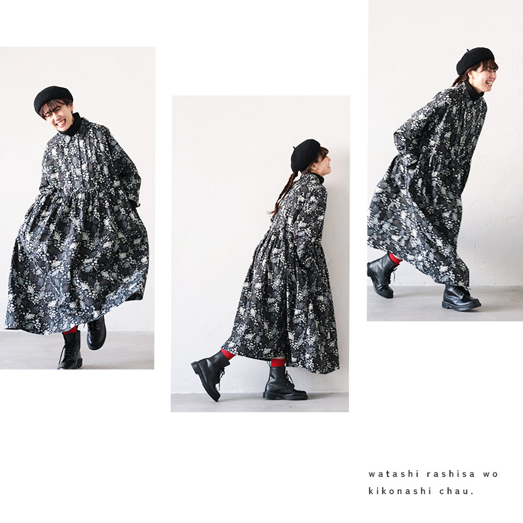 楽天市場】［me］私の霜草花のワンピース M/L/LL/3L/4L/5Lサイズ