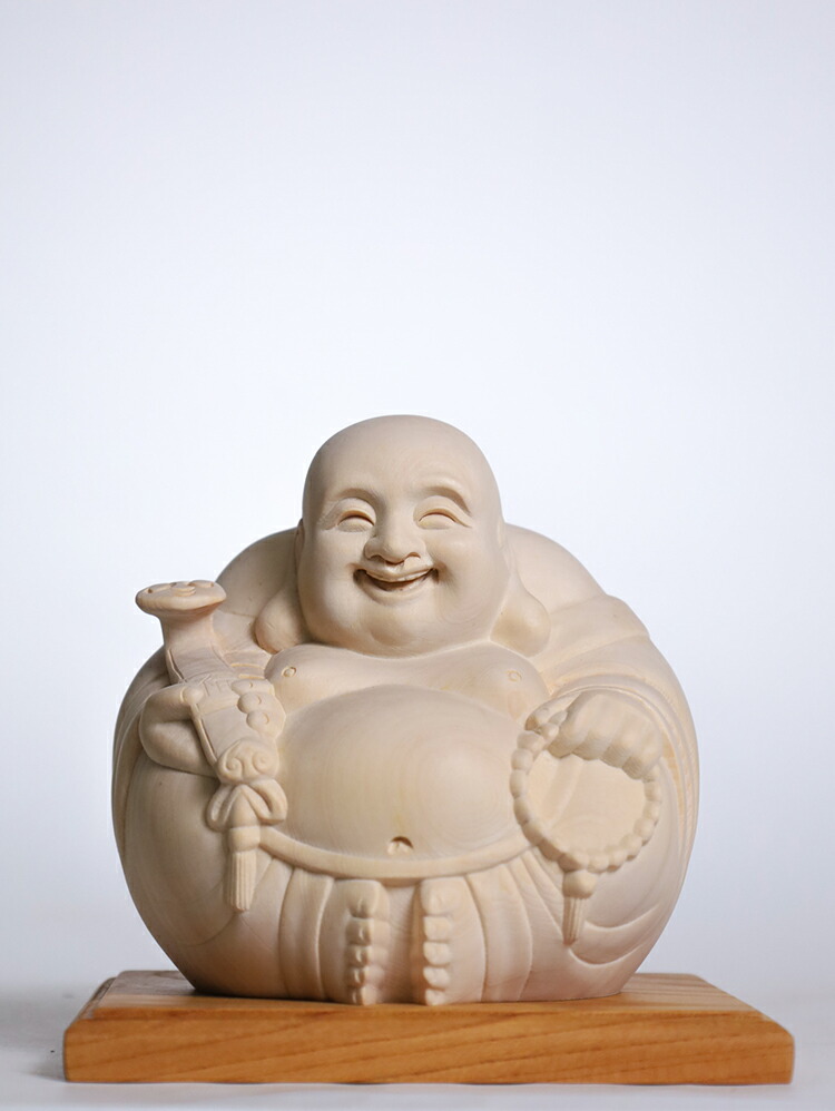楽天市場】【高13cm】布袋様 木彫り 置物 一刀彫 / 素材：ひのき