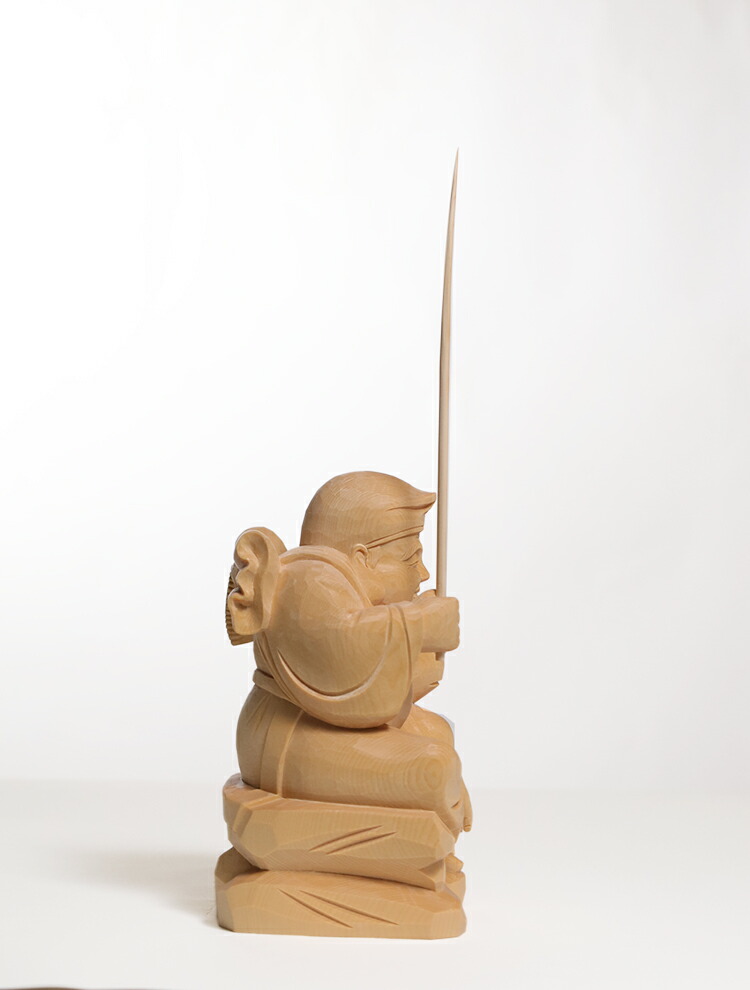 楽天市場】【総高31cm】恵比寿 木彫り 置物 一刀彫 / 材料：桧（縁起物