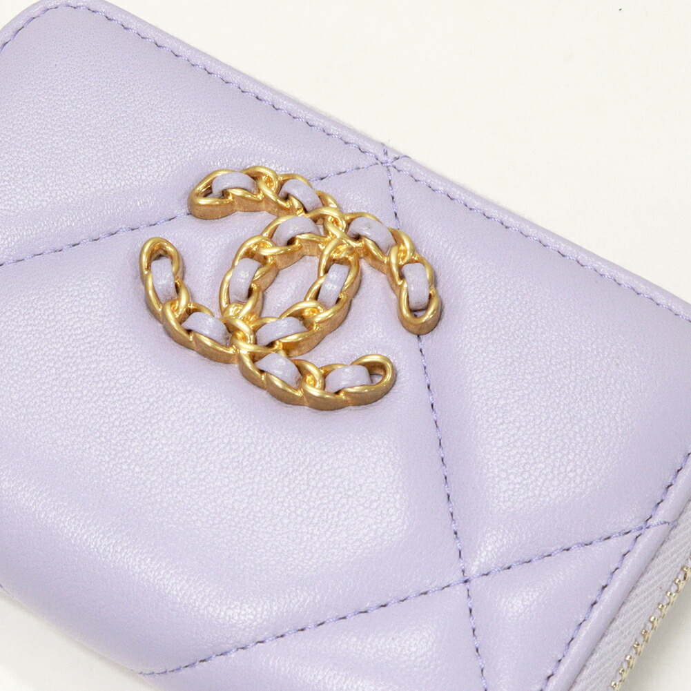 ✨大人気✨CHANEL 19 ジップコインケース パープル