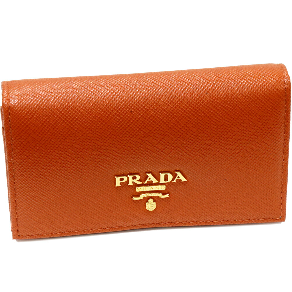PRADA オレンジ 二つ折り名刺入れ PRADA オレンジ 二つ折り名刺入れ