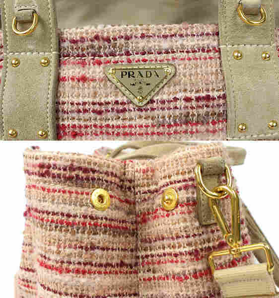 楽天市場】PRADA プラダ ツイード カナパトート 2WAYバッグ BN2042