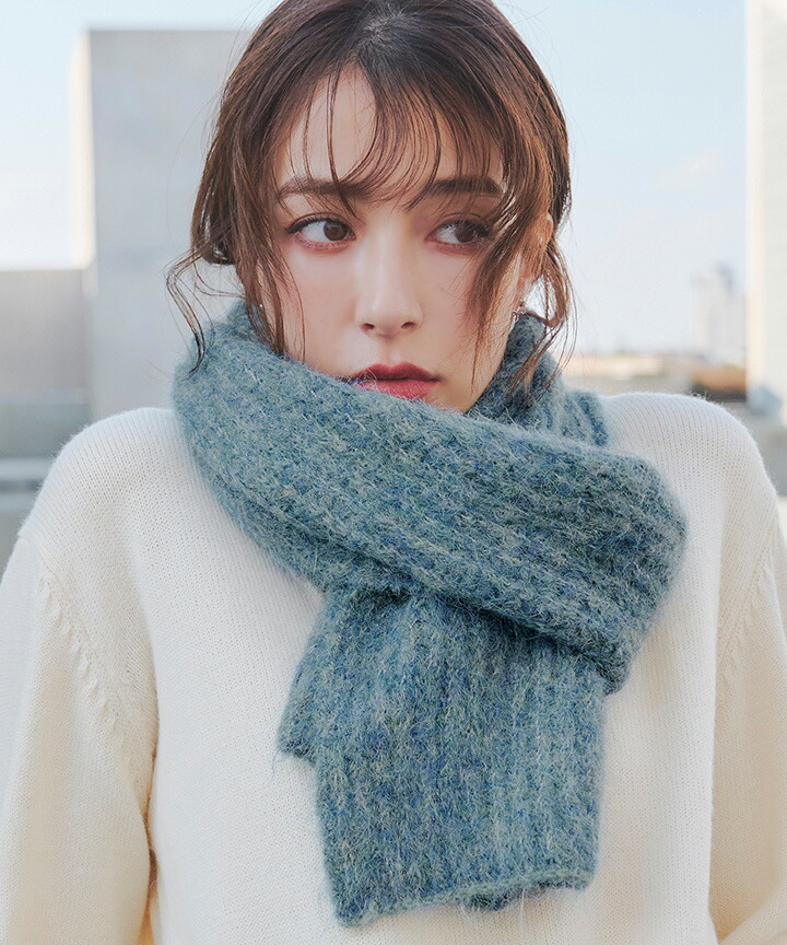 楽天市場】リブ編みマフラー レディース ファッション 服 30代 40代