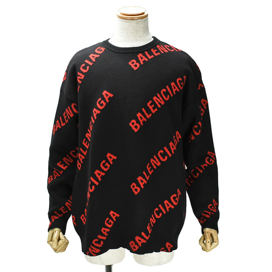 楽天市場】バレンシアガ BALENCIAGA ロゴ総柄 クルーネック ニット