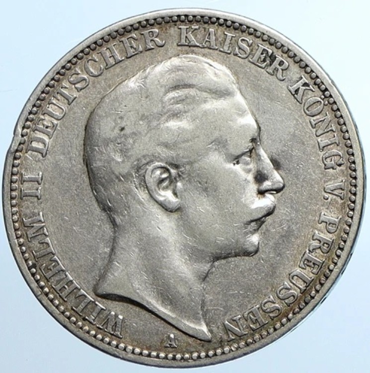 ア*ー様 1912年G. ドイツ バーデン大公国3マルク銀貨フリードリッヒ2世