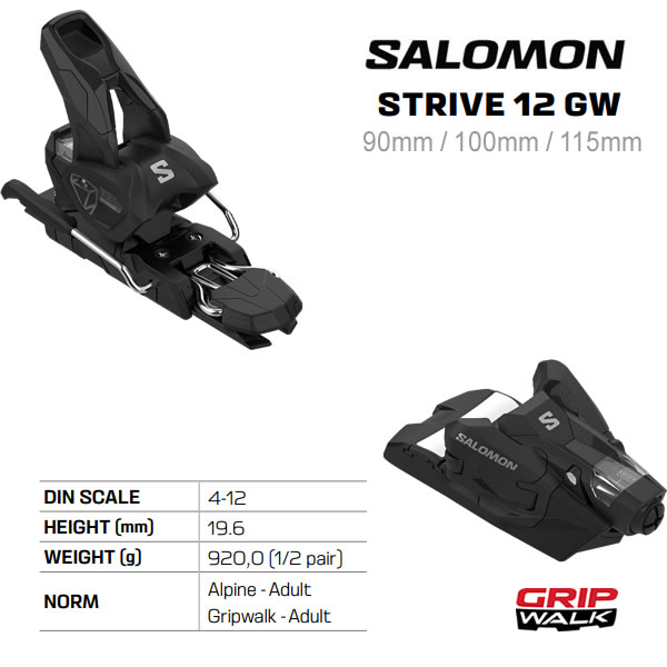 楽天市場】サロモン ビンディング STRIVE 12 GW Black-Silver