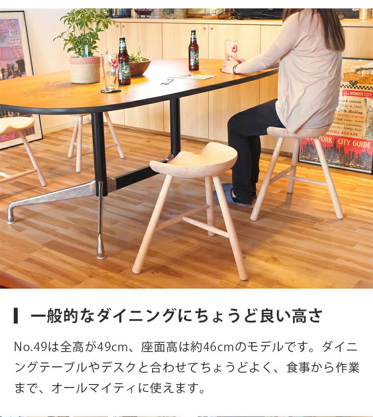 楽天市場】MILKER's chair ミルカーズチェア No.49 3本足 木製