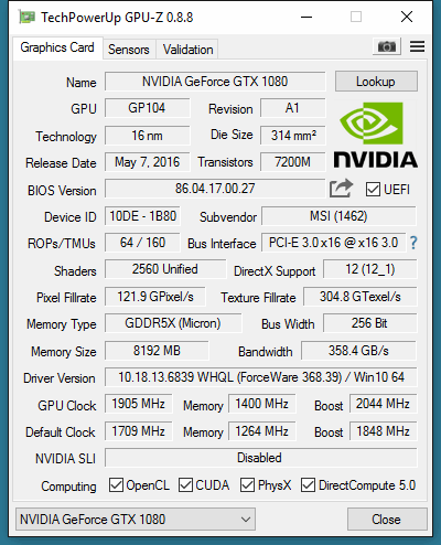 MSI GTX 1080 Gaming X 8 GB Review - Overclocking | TechPowerUp