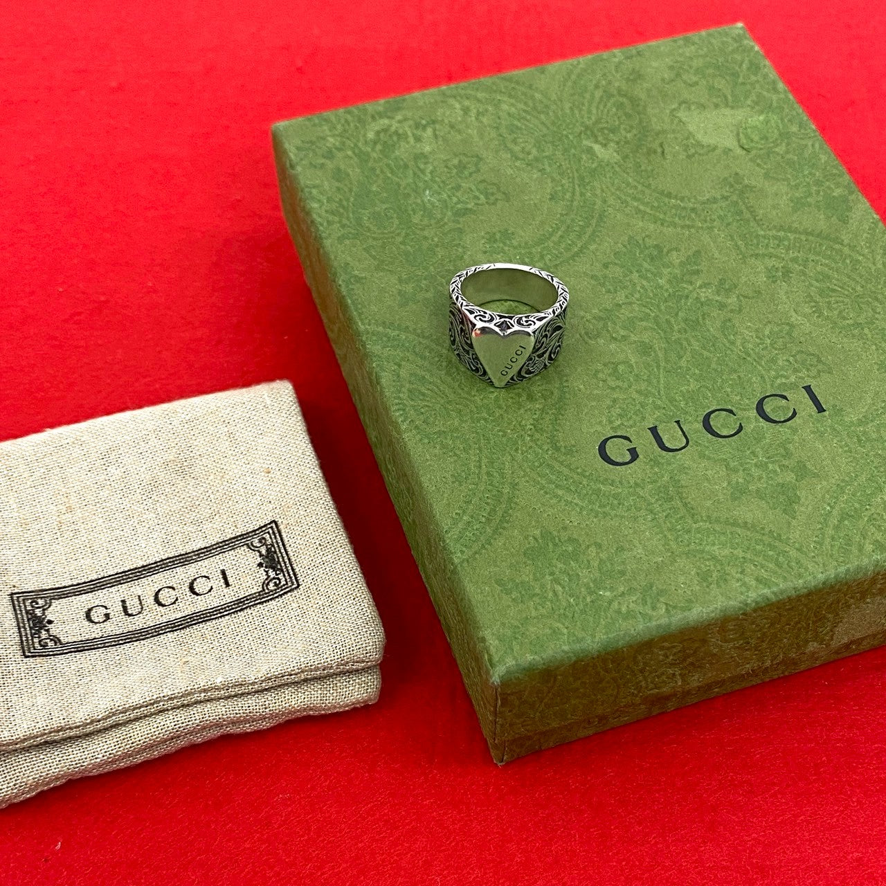 GUCCI グッチ アラベスク ハート リング 指輪 – Trip