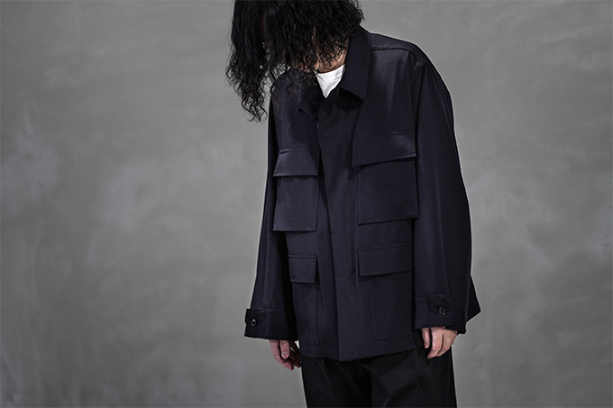 COMOLI -ウォッシュド タイロッケンコート, ウールギャバ B.D.U