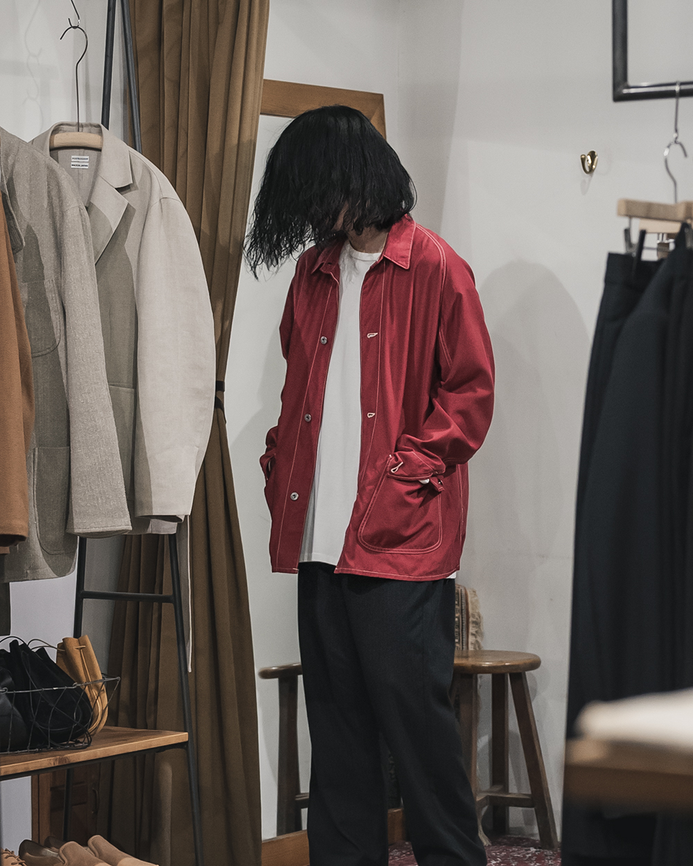 A.PRESSE / Over Dyeing Coverall Jacket (Red) | twelve