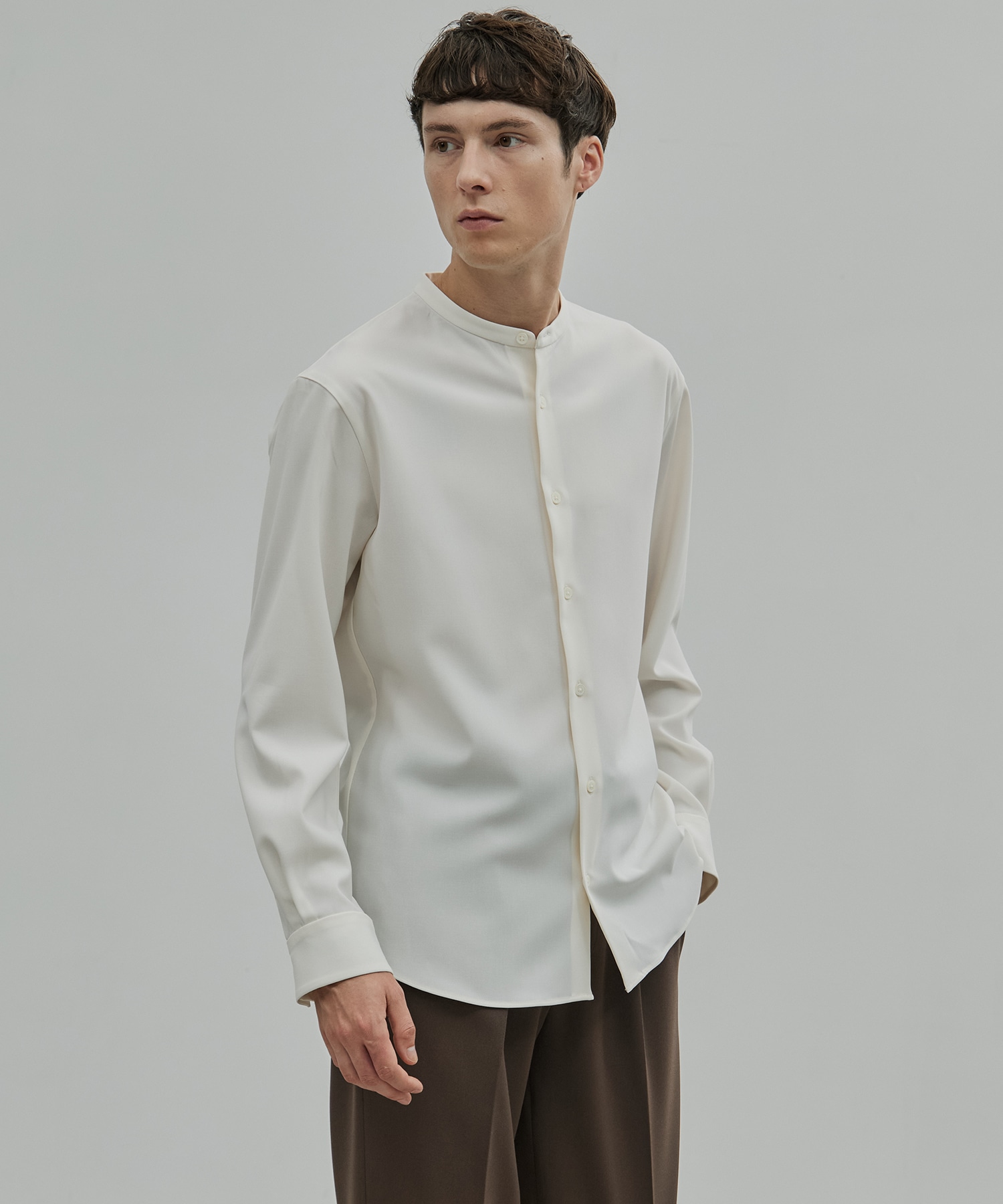 Dry Twist バンドカラーシャツ(1 OFF WHITE): : メンズ｜UNITED TOKYO