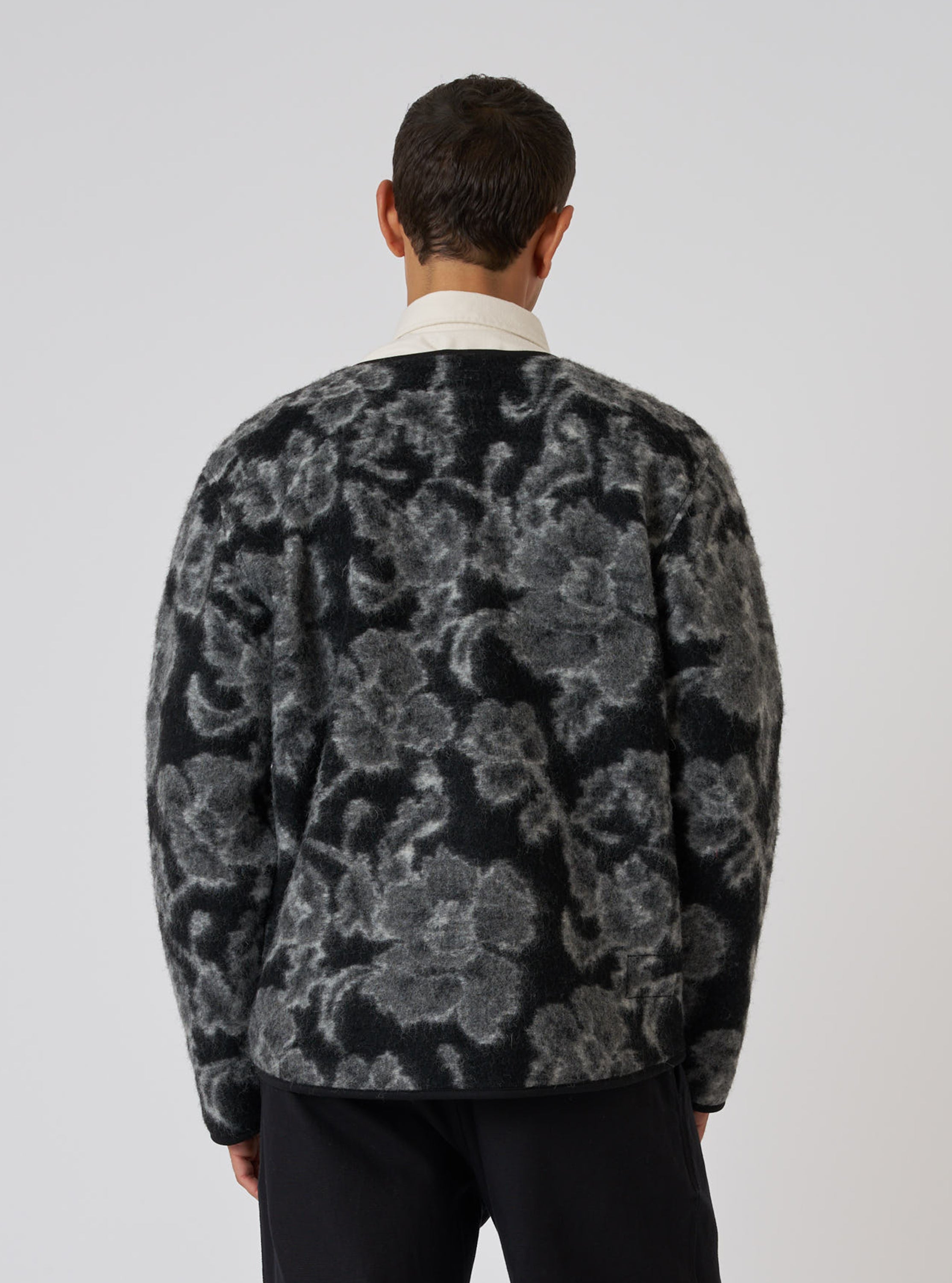 Men's Charcoal Flower Fleece Zip Liner Jacket – Universal Works