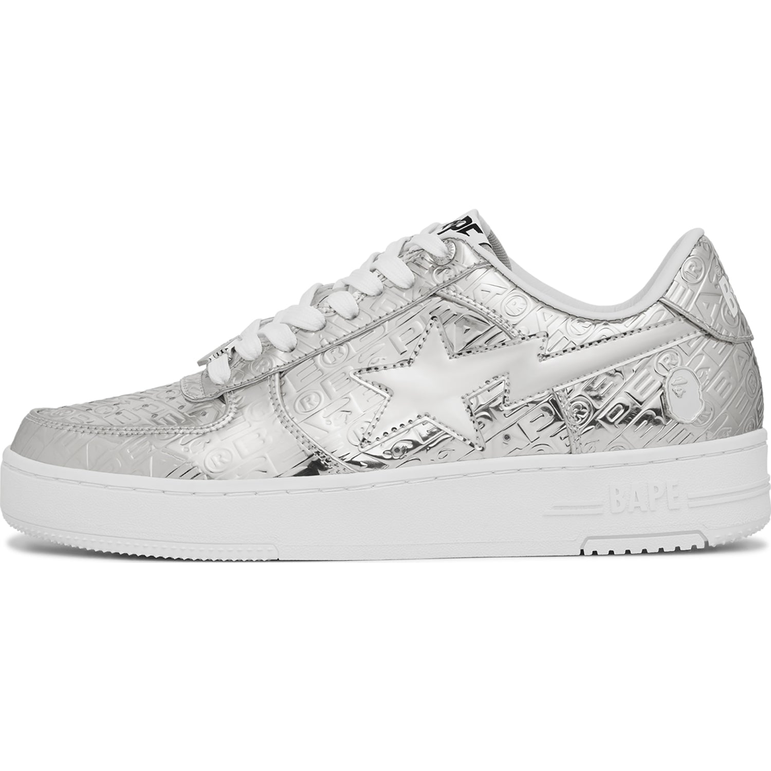 BAPE STA #5 Men's Gold & Silver Sneaker – Patent Leather Athletic