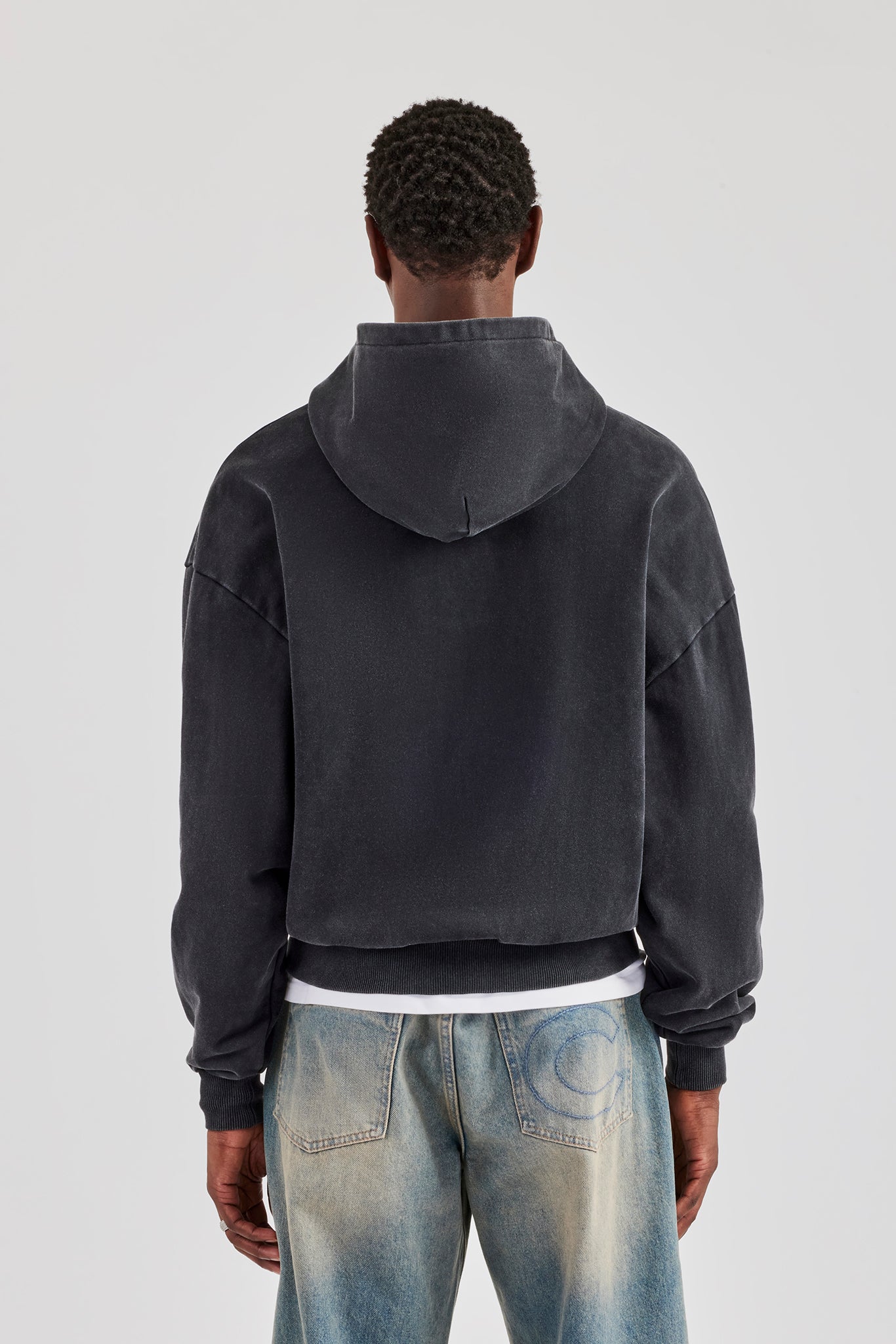 Washed Zip Through Hoodie - Black | Mens Hoodies & Sweats | Shop