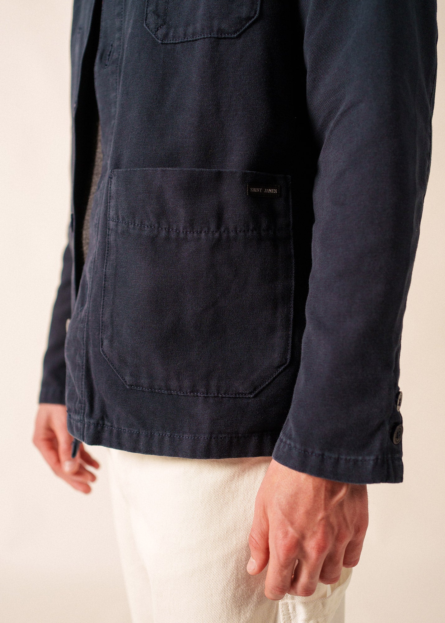 French Chore Coat, Navy, Unisex Sizing, Cotton, Saint James